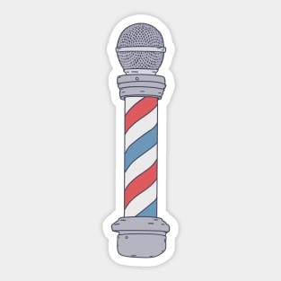 Barbershop - Barber Pole - A Cappella Microphone Sticker